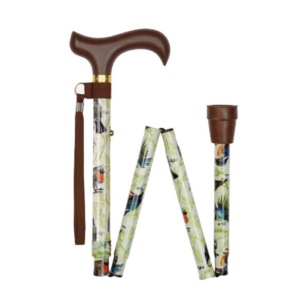 Ziggy Bird Pattern Folding Walking Stick Health And Care