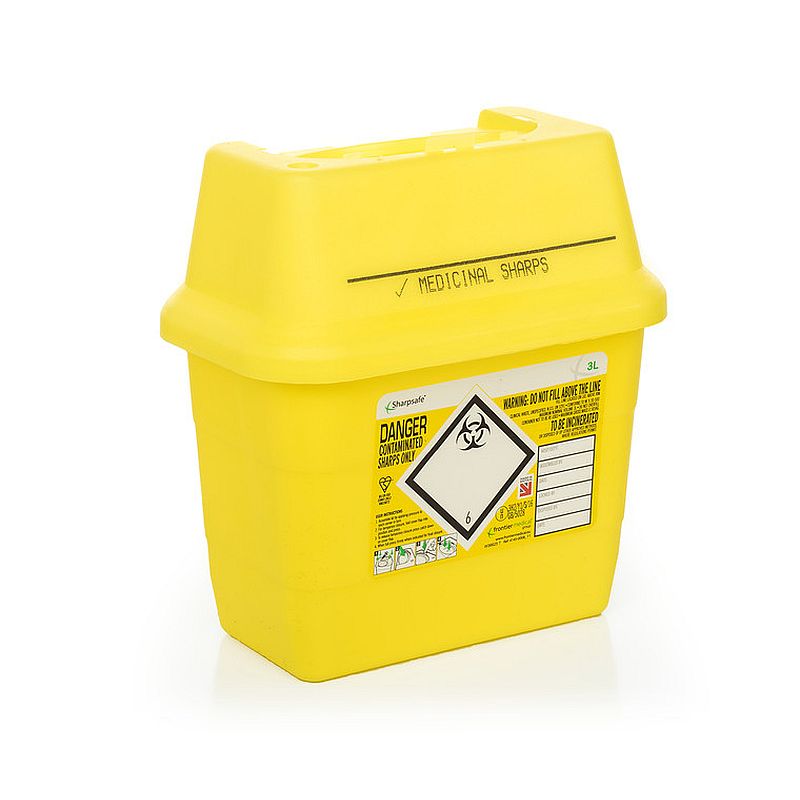 Sharpsafe 3 Litre Sharps Container Pack Of 50 Health And Care