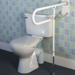 Toilet Drop Down Grab Rails With Support Leg