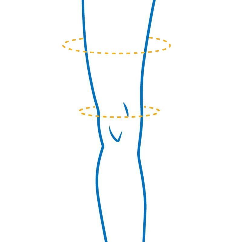 Knee and above-the-knee circumference measurement guide