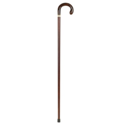 Brown Marble-Effect Walking Cane with Crook Handle