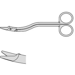 Heath Scissors For Ligature And Wire Cutting With Curved Shanks 150mm Straight