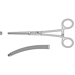 Kocher Artery Forceps With Box Joint 1 Into 2 Teeth 200mm Curved