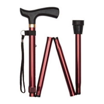 Ziggy Folding Height-Adjustable Matte Burgundy Walking Stick