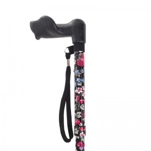 Adjustable Folding Fruit Pattern Anatomical Walking Stick