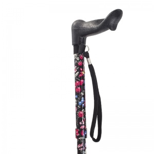 Adjustable Folding Fruit Pattern Anatomical Walking Stick