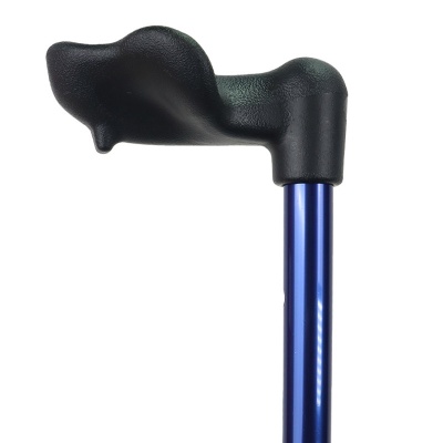 Admiral Blue Height-Adjustable Walking Stick with Anatomical Handle (Right Hand)