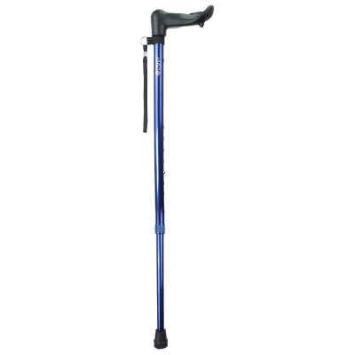 Admiral Blue Height-Adjustable Walking Stick with Anatomical Handle (Right Hand)