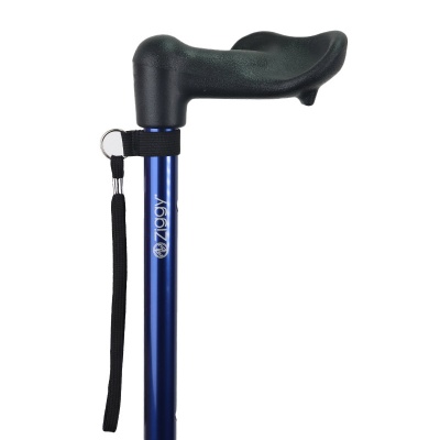 Admiral Blue Height-Adjustable Walking Stick with Anatomical Handle (Right Hand)