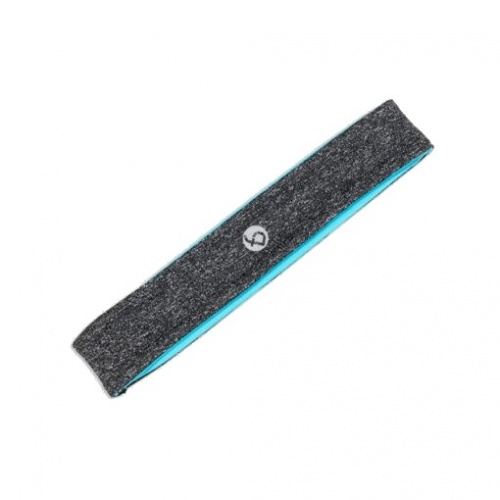 FlipBelt Sports Headband for Men and Women (Heather Grey/Aqua)