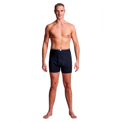 CUI Men's Navy Fitted Trunks Ostomy Underwear with Twin Pocket