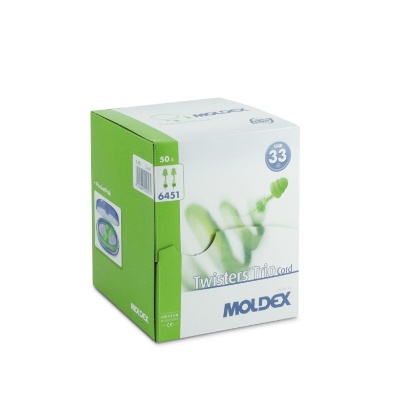 Moldex 6451 Twisters Trio Cord Reusable Earplugs (Box of 50 Pairs)