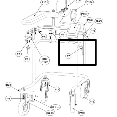 Set of Two Levers (P7) for the Trio Height Adjustable Walking Frame