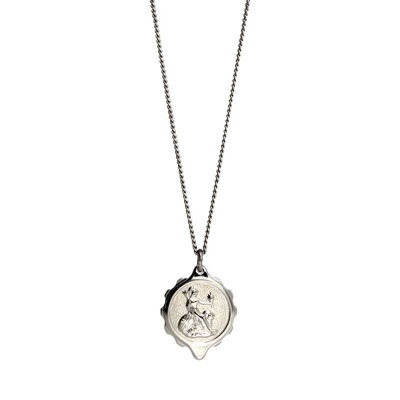 SOS Talisman Britannia Engraved Medical ID Pendant (22'' Chain)