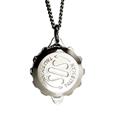 SOS Talisman Stainless Steel Snake and Staff Medical ID Pendant (22'' Chain)