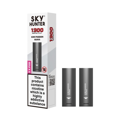 Sky Hunter 1300 Kiwi Passion Guava Twist Slim Vape Pods (20mg)