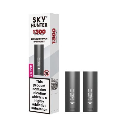 Sky Hunter 1300 Blueberry Sour Raspberry Twist Slim Vape Pods (20mg)