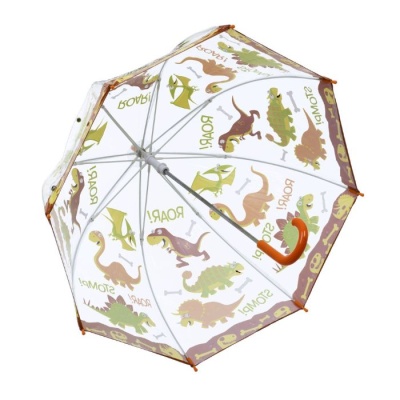 Soake Bugzz Kids' Clear Dome Umbrella (Dinosaur)