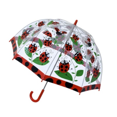 Soake Bugzz Kids' Clear Dome Umbrella (Ladybird)