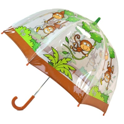 Soake Bugzz Kids' Clear Dome Umbrella (Monkey)