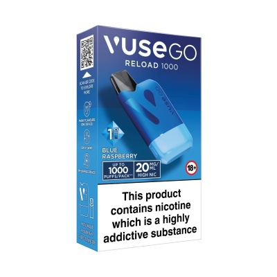 Vuse Go Reload Blue Rechargeable Box Vape with Blue Raspberry Refill Pod