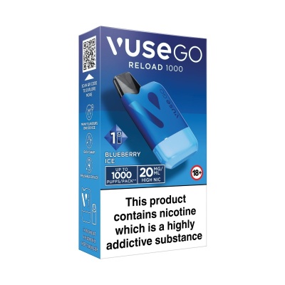 Vuse Go Reload Blue Rechargeable Box Vape with Blueberry Ice Refill Pod