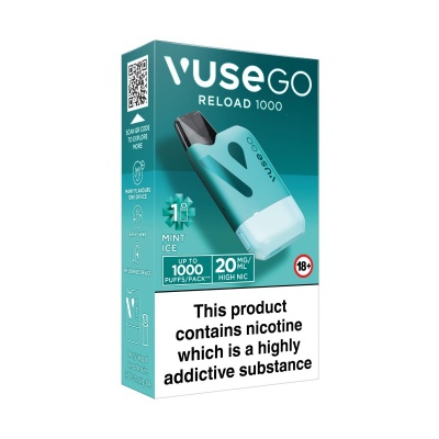 Vuse Go Reload Aqua Rechargeable Box Vape with Mint Ice Refill Pod