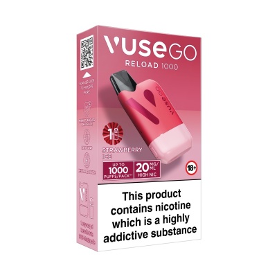 Vuse Go Reload Red Rechargeable Box Vape with Strawberry Ice Refill Pod