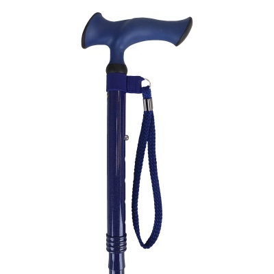 Ziggy Blue Ergonomic Gel Handle Folding Walking Stick