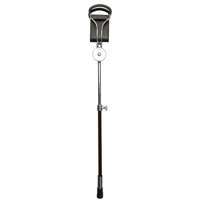 Adjustable Brown Promenade Walking Seat Stick with  Interchangeable Rubber or Spiked Ferrule