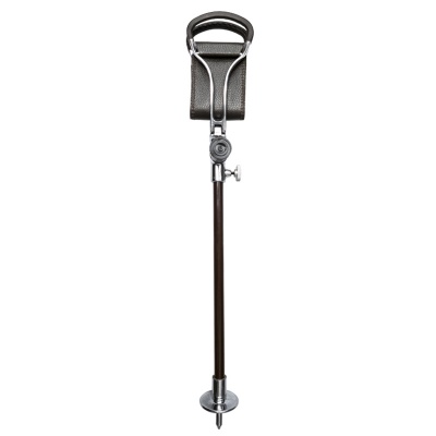 Adjustable Brown Promenade Walking Seat Stick with  Interchangeable Rubber or Spiked Ferrule