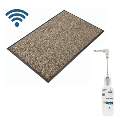 Alerta Beige Wireless Deluxe Pressure Alarm Mat with Wall Point Wireless Receiver