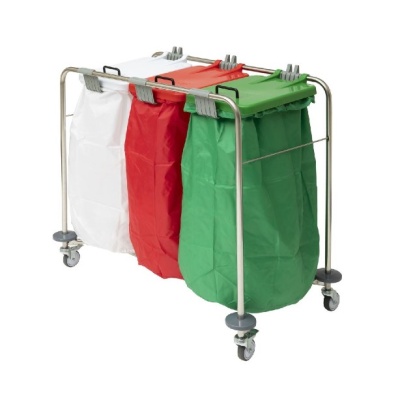 Alerta Triple-Bag Laundry Trolley for Care Homes and Hospitals