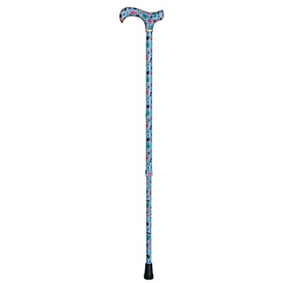 Adjustable Derby Walking Stick with Surrealist Art Pattern