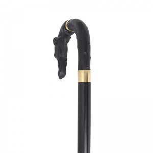 Black Greyhound Handle Crook Walking Stick