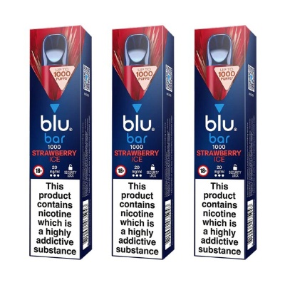 Blu Bar Strawberry Ice Disposable Vape Pen (Pack of 3)