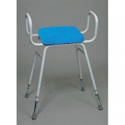 Perching Stool With Polyurethane Seat and Arms