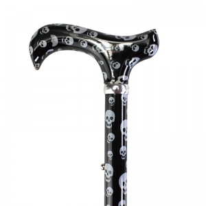 Cartoon Skulls Derby Adjustable Folding Walking Stick