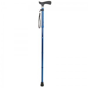 Height-Adjustable Folding Metallic Blue Crutch Handle Walking Stick ...