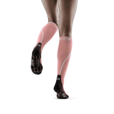 CEP Pink/Black Winter Running Compression Socks for Women