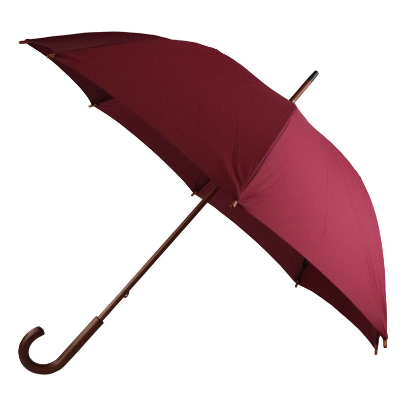 Classic Crook-Handle Umbrella (Rich Burgundy)