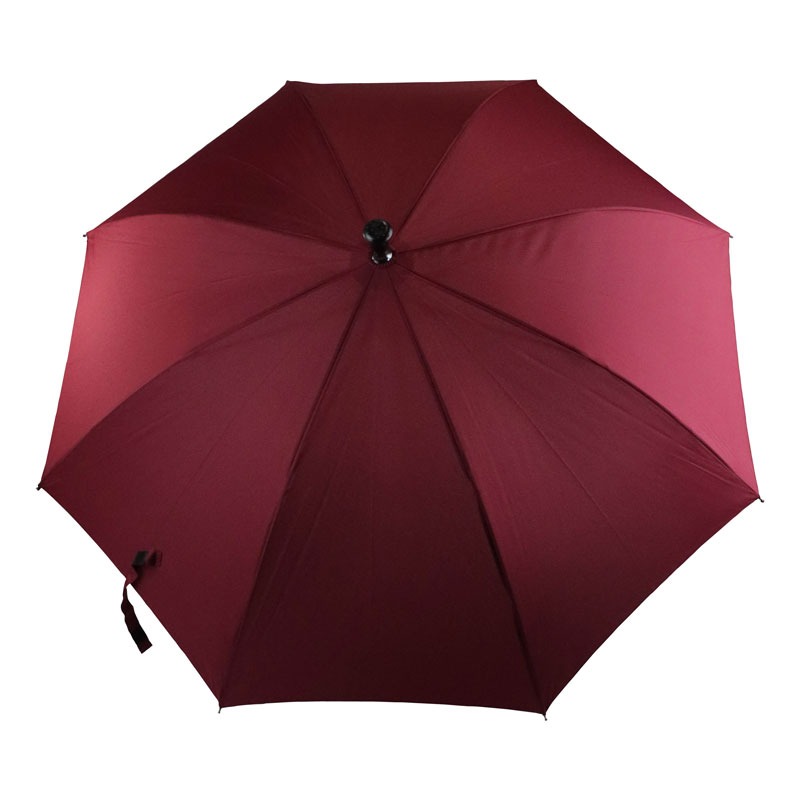 Crutch-Handle Adjustable Walking Stick Umbrella (Rich Burgundy)