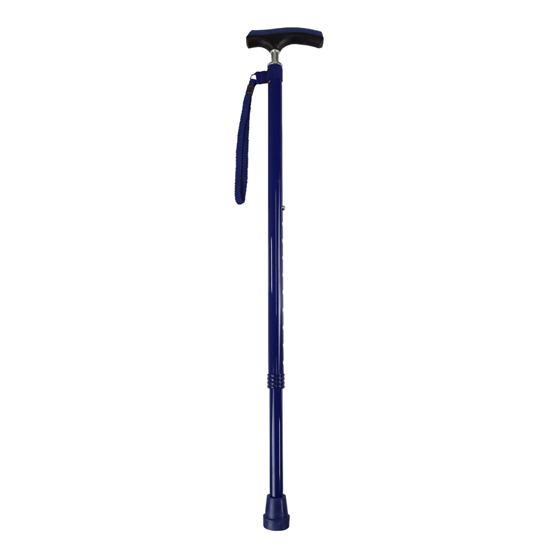 Dark Blue Height-Adjustable Walking Stick with Comfy Grip