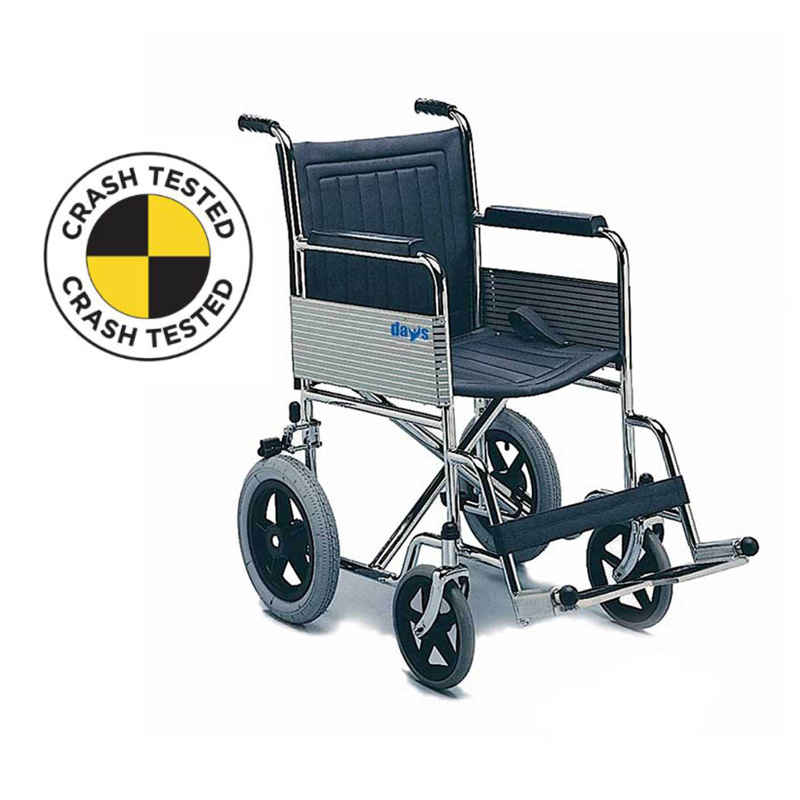 Days Chrome-Plated Attendant-Propelled Wheelchair (Crash Tested)