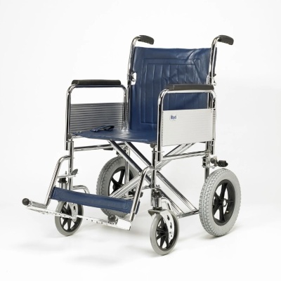 Days Heavy-Duty Chrome-Plated Transit Wheelchair with Folding Back (Crash-Tested)