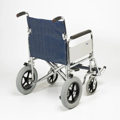 Days Heavy-Duty Chrome-Plated Transit Wheelchair with Folding Back (Crash-Tested)