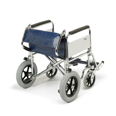 Days Heavy-Duty Chrome-Plated Transit Wheelchair with Folding Back (Crash-Tested)