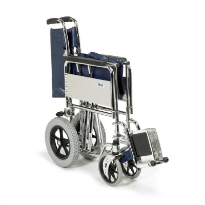 Days Heavy-Duty Chrome-Plated Transit Wheelchair with Folding Back (Crash-Tested)