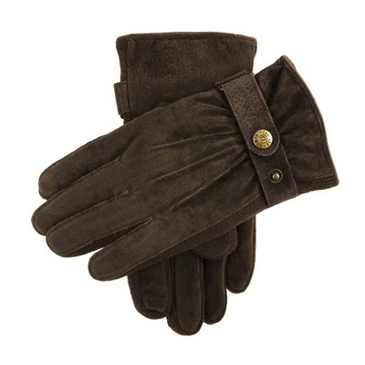 Dents Chester Men's Brown Suede Fleece-Lined Gloves