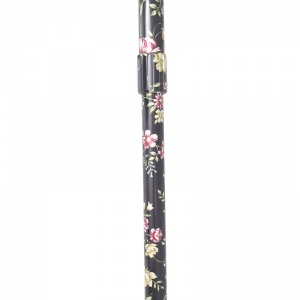 Derby Tea Party Extending Black Floral Cane